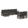 vidaXL Ensemble de canap&eacute; de jardin 9 pc Gris polyrotin