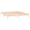vidaXL Cadre de lit &agrave; LED sans matelas 135x190 cm bois massif