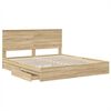 vidaXL Lit de Rangement Ch&ecirc;ne Sonoma 180 x 200 cm Bois d'ing&eacute;nierie