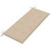 vidaXL Banc de jardin avec coussin beige 120 cm Bois de teck massif