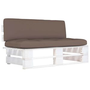 vidaXL Canap&eacute; central palette de jardin Blanc Bois de pin impr&eacute;gn&eacute;