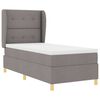 vidaXL Lit &agrave; ressorts avec matelas gris fonc&eacute; 90x190 cm Taupe tissu