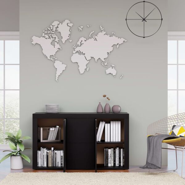 vidaXL Buffet Noir 120x36x69 cm Bois d&rsquo;ing&eacute;nierie