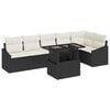 vidaXL Ensemble de canap&eacute; de jardin 7 pc Noir et Cr&egrave;me