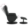 vidaXL Fauteuil inclinable avec repose-pied noir similicuir