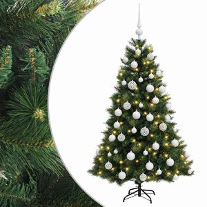 vidaXL Sapin de No&euml;l artificiel avec boules 120 cm 150 LED Blanc chaud