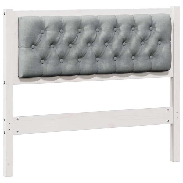 vidaXL T&ecirc;te de lit Autre Blanc et gris clair 100 cm Bois massif en pin