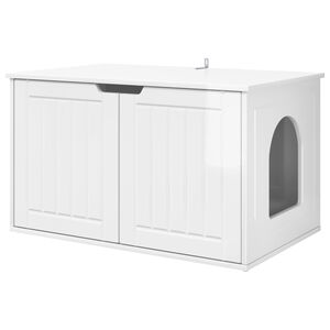 vidaXL Maison pour chat Blanc Brillant 85 x 55 x 50,5 cm