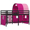 vidaXL Lit mezzanine enfants avec tunnel sans matelas rose 90x200 cm