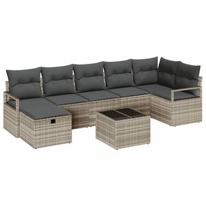 vidaXL Ensemble de Canap&eacute;s 8 pc 7-Nombre de places Gris clair