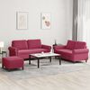 vidaXL Ensemble de canap&eacute;s 3 pcs avec coussins Rouge bordeaux Velours