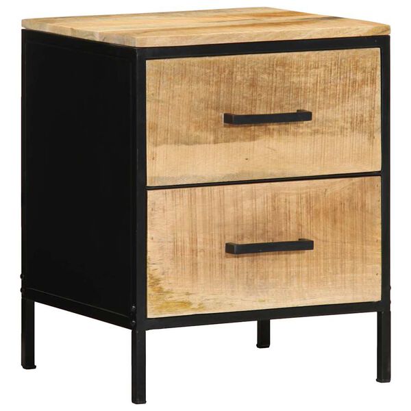 vidaXL Cabinet de chevet avec tiroir Marron et Noir 40 x 35 x 50 cm