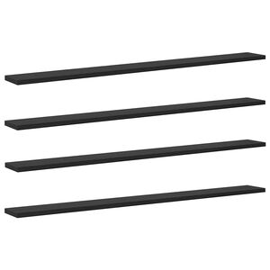 vidaXL &Eacute;tag&egrave;re &agrave; livres 4 pcs Noir 100 x 10 x 1,5 cm Bois d'ing&eacute;nierie