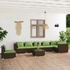 vidaXL Salon de jardin 8 pcs avec coussins r&eacute;sine tress&eacute;e marron
