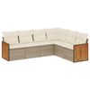 vidaXL Salon de jardin avec coussins 6 pcs beige r&eacute;sine tress&eacute;e