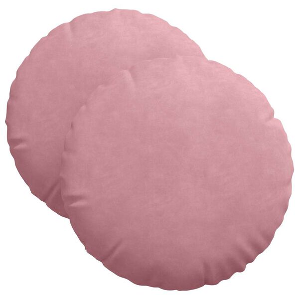vidaXL Coussins de siège 2 pcs Rose Ø 40 x 13 cm Velours