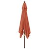 vidaXL Parasol de jardin avec m&acirc;t en bois terre cuite 300x300x273 cm
