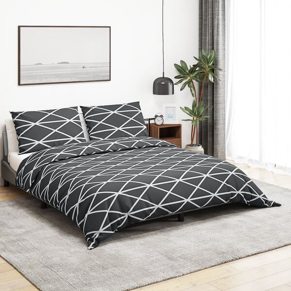 vidaXL Ensemble de housse de couette Gris 240x220 cm Coton