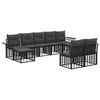 vidaXL Ensemble de canap&eacute;s d'ext&eacute;rieur 9 pc Noir et Gris fonc&eacute;