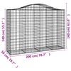 vidaXL Paniers &agrave; gabions arqu&eacute;s 11 pcs 200x50x140/160 cm Fer galvanis&eacute;