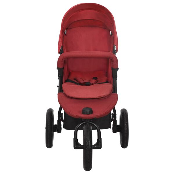vidaXL Poussette pour b&eacute;b&eacute; Rouge Acier