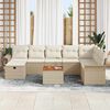 vidaXL Ensemble de canap&eacute; de jardin 9 pcs Beige Poly rotin
