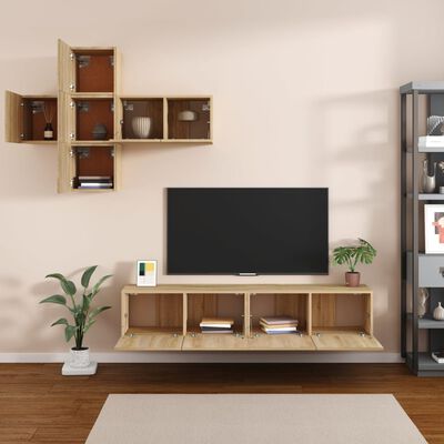 vidaXL Ensemble de meubles TV 7 pcs Chêne sonoma Bois d'ingénierie