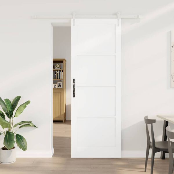 vidaXL Porte coulissante ORKDAL Blanc 83 x 232 cm Pin massif