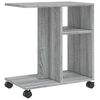 vidaXL Table d'appoint avec roues sonoma gris bois d'ing&eacute;nierie
