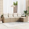 vidaXL Ensemble de canap&eacute; de jardin Beige polyrotin