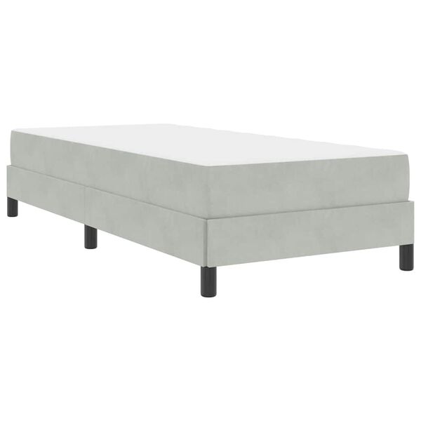 vidaXL Lit à ressorts avec matelas Gris clair 80 x 210 cm tissu