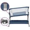 vidaXL Lit pour b&eacute;b&eacute; avec matelas Bleu marine Tissu de lin