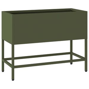 vidaXL Bac de jardin sur&eacute;lev&eacute; Vert olive 60 x 26 x 45 cm Acier