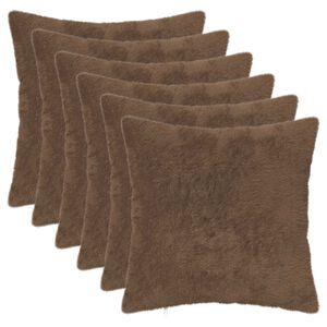 vidaXL Housse de coussin 6 pc HEERLEN Marron Clair 30 x 30 cm