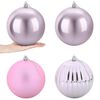vidaXL Lot de boules de No&euml;l XXL 4 pc Rose &Oslash; 20 cm Plastique