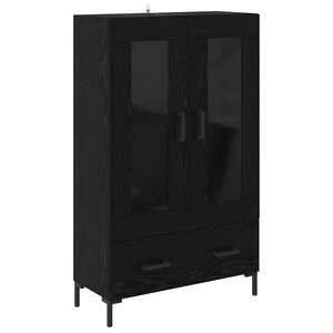 vidaXL Haut Armoire Ch&ecirc;ne noir 69,5 x 31 x 115 cm Bois d'ing&eacute;nierie
