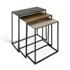 Rousseau Ensemble de tables d'appoint 3 pcs Triplex M&eacute;tal Multicolore
