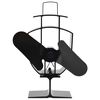 vidaXL Ventilateur de po&ecirc;le aliment&eacute; par chaleur 2 pales Noir