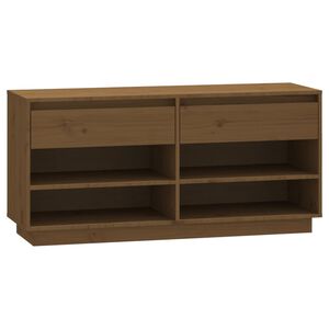 vidaXL Armoire &agrave; chaussures Marron miel 110x34x52cm Bois de pin massif