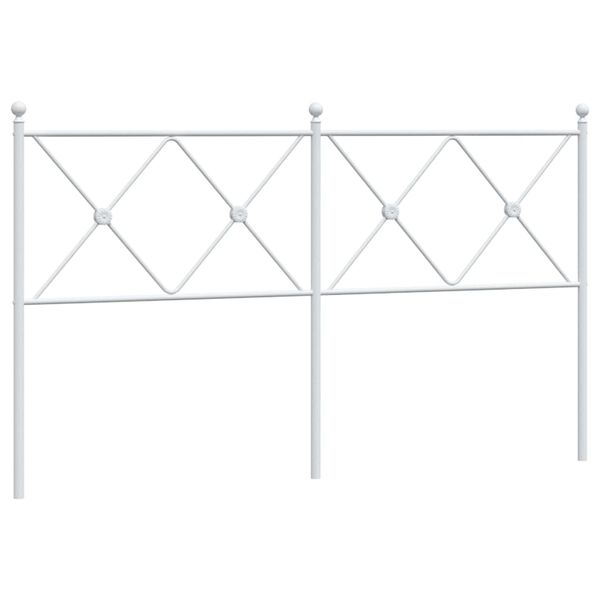vidaXL T&ecirc;te de lit de remplacement m&eacute;tal blanc 160 cm