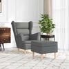 vidaXL Fauteuil avec repose-pied Gris foncé Tissu