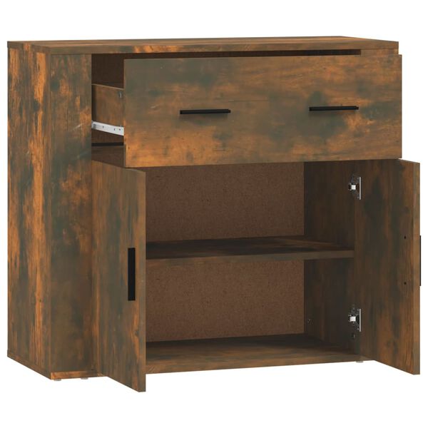 vidaXL Buffet Ch&ecirc;ne fum&eacute; 80x33x70 cm Bois d'ing&eacute;nierie
