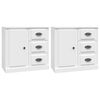 vidaXL Buffets 2 pcs blanc bois d'ing&eacute;nierie