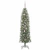 vidaXL Arbre de No&euml;l artificiel slim avec 150 LED Vert et blanc 150 cm