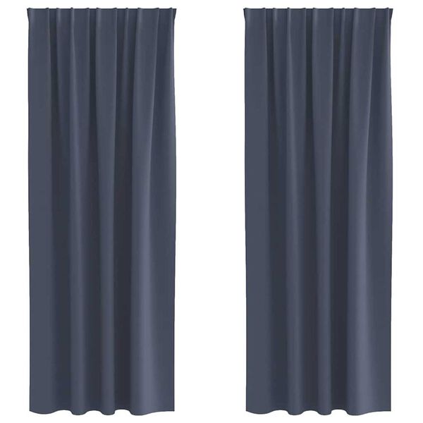 vidaXL Rideaux occultants avec anneaux 2 pcs Anthracite 225 x 140 cm