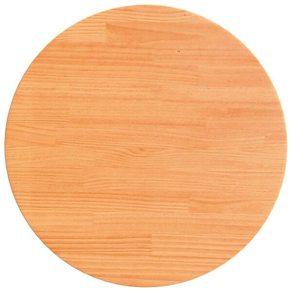 vidaXL Dessus de table rond cire marron &Oslash;60x2,5 cm bois de pin massif