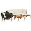 vidaXL 6 pc Bois d'acacia massif et corde Naturel