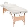 vidaXL Table de massage pliable à 3 zones 10 cm d'épaisseur Blanc