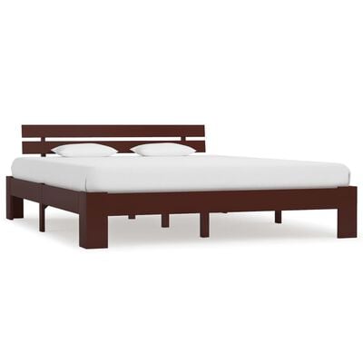 vidaXL Cadre de lit sans matelas marron foncé 140x200 cm pin massif