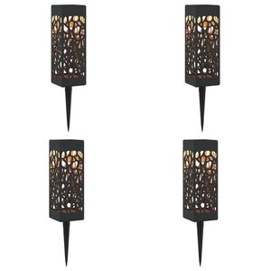 vidaXL Lampes solaires ext&eacute;rieures avec pique de sol 4 pc Blanc chaud